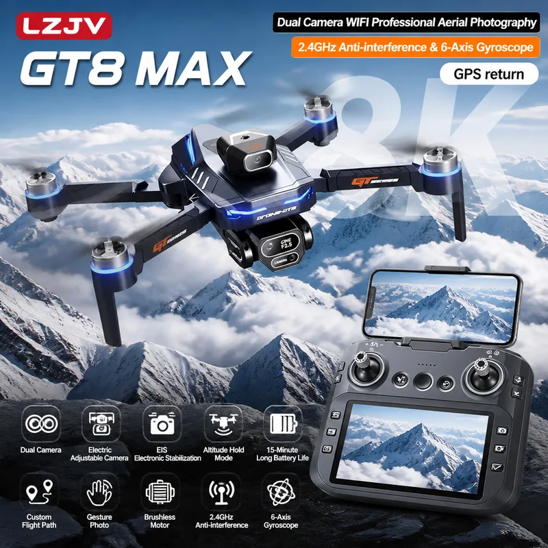 Drone Camera Professional - GT8 Max Składany Dron 8K HD
